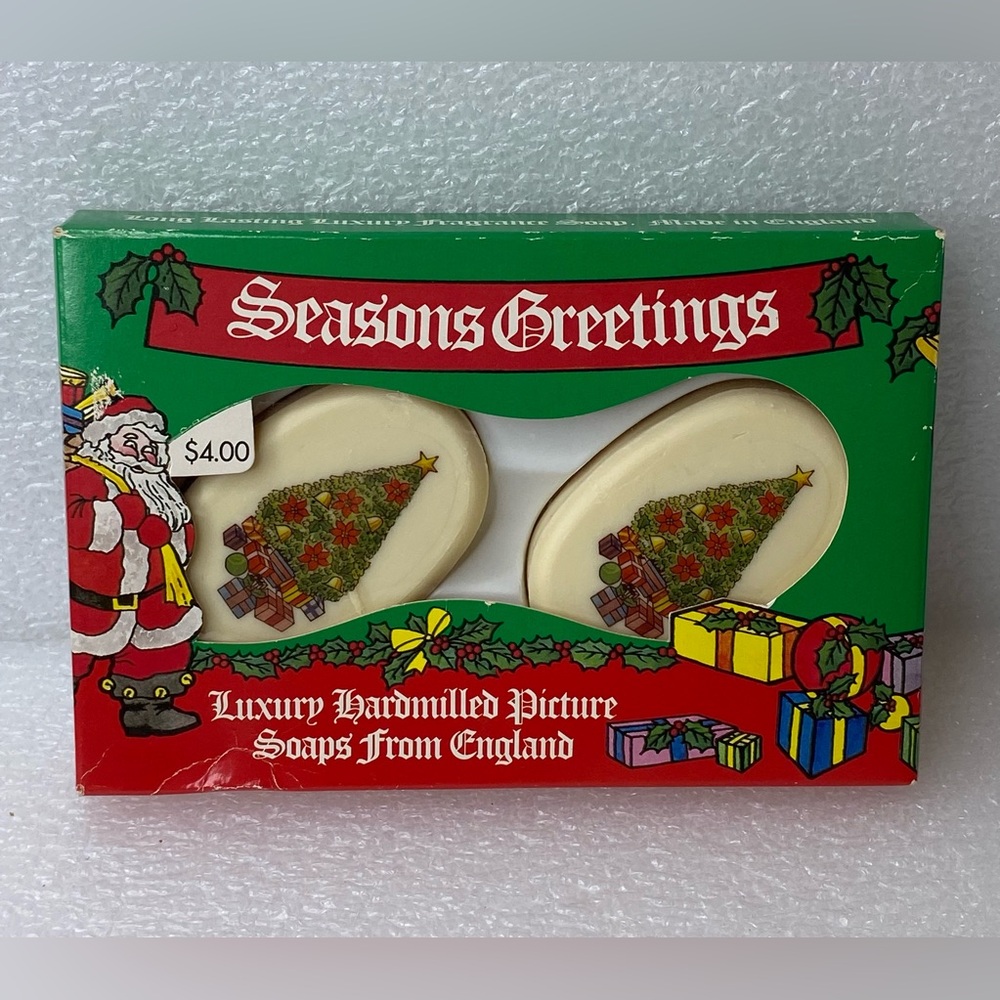 Vintage Christmas Seasons Greetings Luxury
Hardmilled Picture Soaps From England